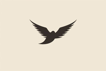 Fototapeta premium Minimalist sparrow icon, with clean lines and subtle details, symbolizing simplicity and resilience.