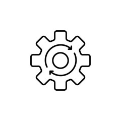 Black line Workflow icon in simple outline style