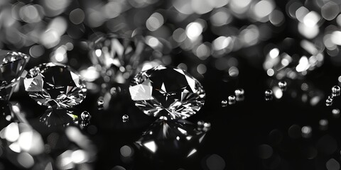 Diamonds on black background - obrazy, fototapety, plakaty