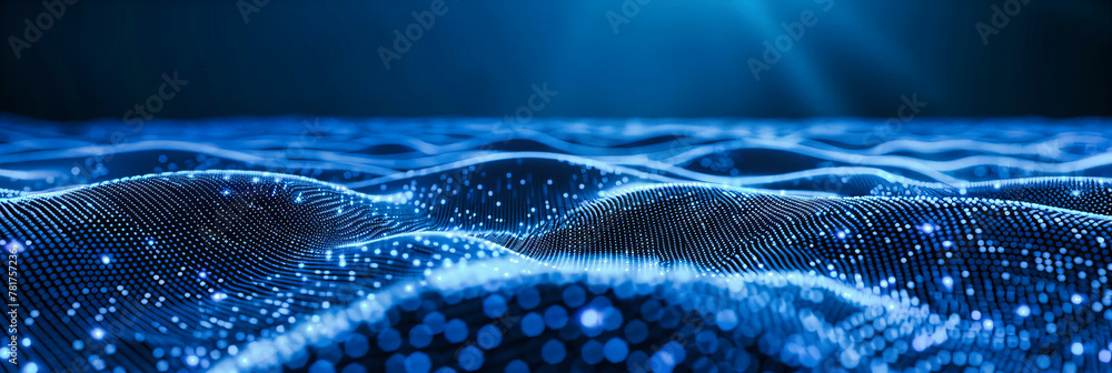 Poster digital data stream in a futuristic network, the pulse of modern connectivity, abstract tech visuali