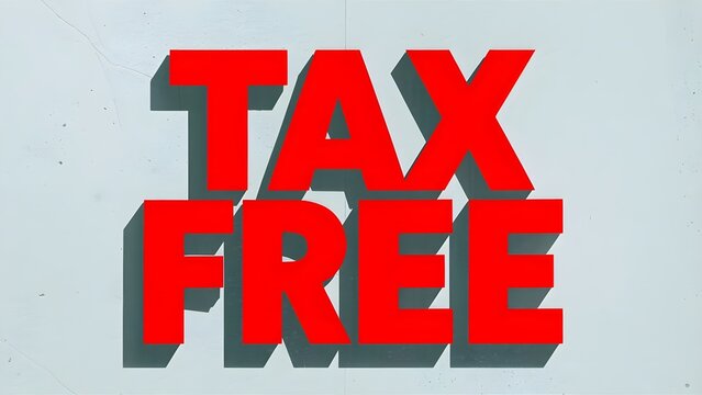 tax free word with marker on hand, 