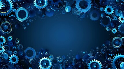 Abstract Borders: A vector illustration of a border made up of interlocking gears and cogs