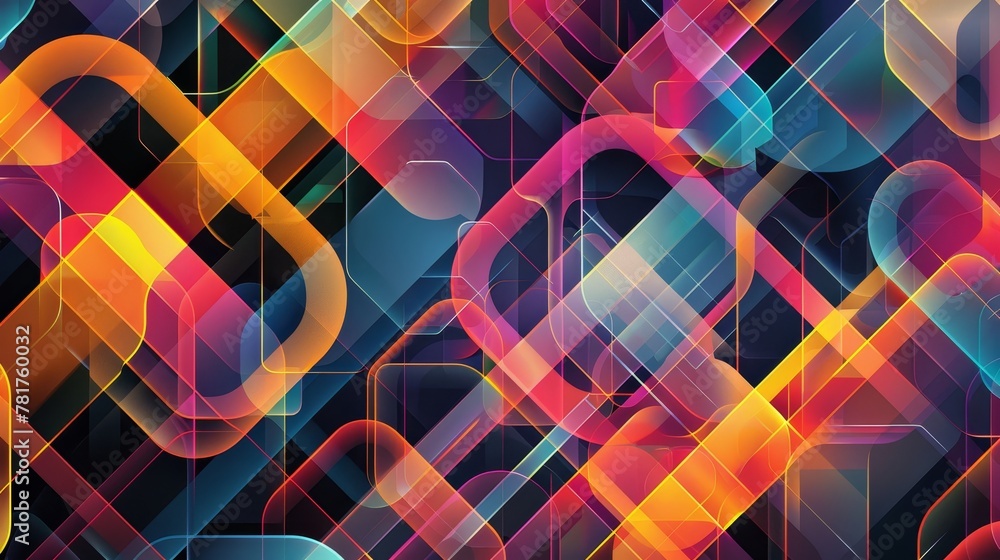 Aufkleber abstract patterns: a vector illustration of intersecting geometric shapes in vibrant colors