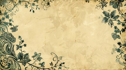 Floral Borders: A vector illustration of a retro border with floral elements