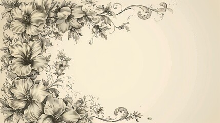 Obraz premium Floral Borders: A vector illustration of a vintage border with intricate floral designs