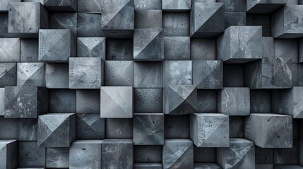 Geometric Textures: A 3D vector illustration of a cube pattern repeating in a seamless texture