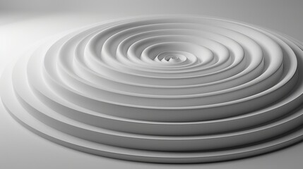 Minimalist Geometry: A 3D vector illustration of a series of concentric circles
