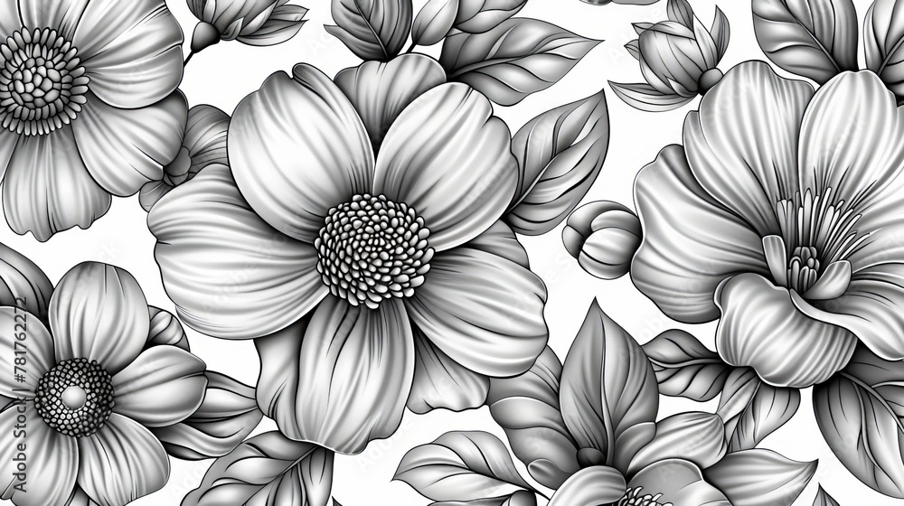 Poster nature patterns: a vector illustration of intricate flower patterns