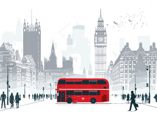 Double-Decker Bus Navigates City Streets: London's Vibrant Symbol of Commuting and Leisure