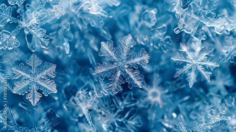 Aufkleber nature patterns: a vector illustration of patterns in snowflakes