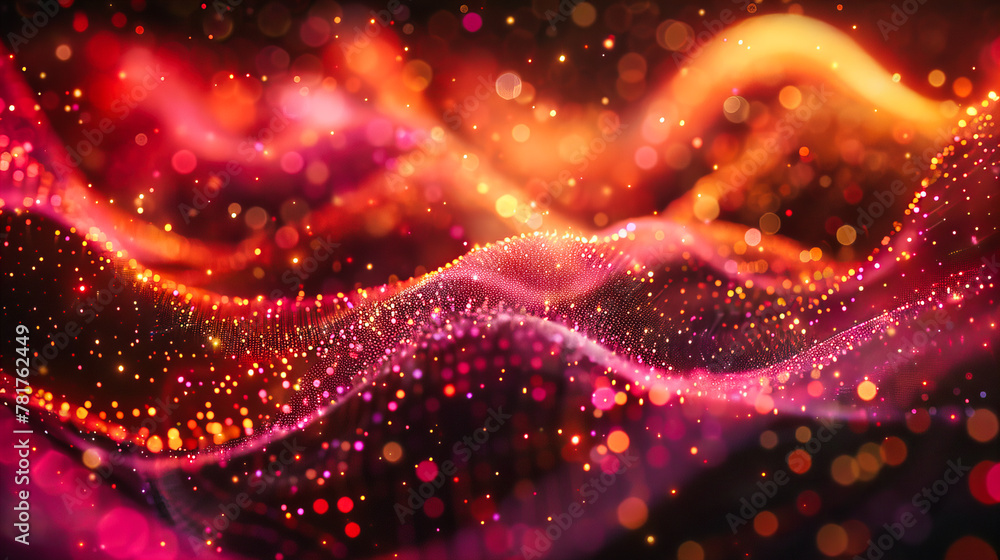 Poster dynamic abstract light show, a spectacle of color and movement illustrating the power of digital art