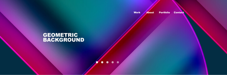 Round triangles and squares web site page template. Vector Illustration For Wallpaper, Banner, Background, Card, Book Illustration, landing page