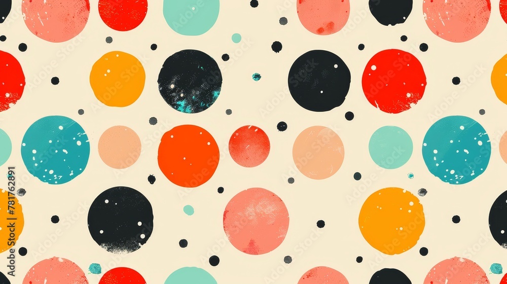 Poster textile patterns: a vector illustration of a polka dot pattern on textile