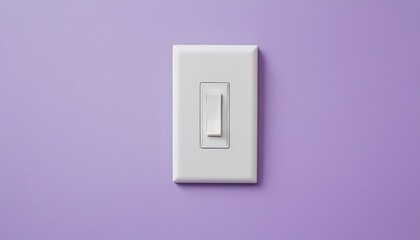 White Plastic Mechanical Switch Installed on Wall for Turning Lights On or Off