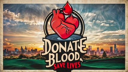 Heartfelt Blood Donation Poster: Life-saving Message in Vibrant Illustration