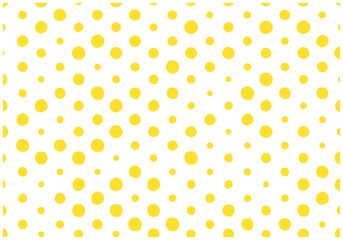 梅雨風手描き水玉パターン背景2黄色