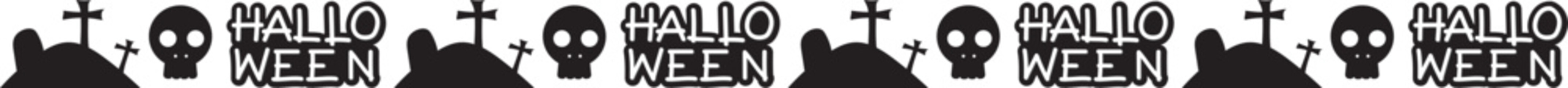 Halloween line border on transparent background.