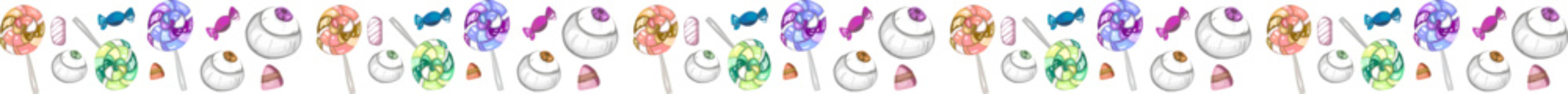 Halloween line border on transparent background.