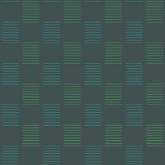 rectangles of hand drawn stripes. vector seamless pattern. blue and green repetitive background. folk decorative art. geometric fabric swatch. wrapping paper. design template for textile, home decor