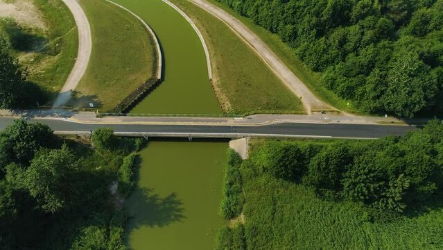 Bridge Beautiful Canal Jamno Kanal Mielno Aerial View Poland