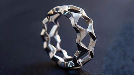 Elegant 925 sterling silver ring design on a soft backdrop. A luxurious and intricately designed ring stands out against a creamy, soft background, bathed in gentle light