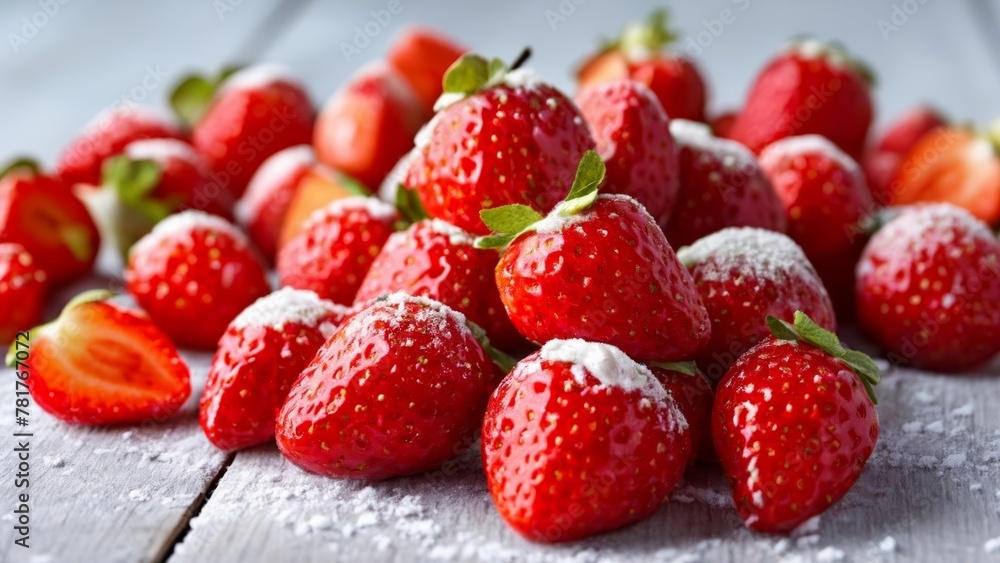 Wall mural  Fresh strawberries ripe and ready to eat