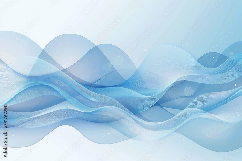 Poster abstract blue wave background vector presentation design illustration with copy space