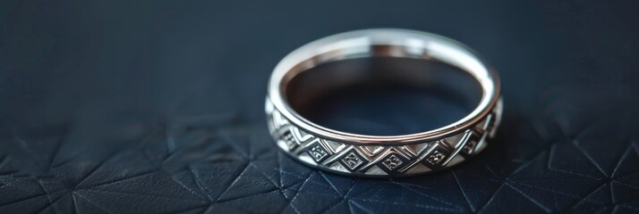 Elegant 925 sterling silver ring design on a soft backdrop. A luxurious and intricately designed ring stands out against a creamy, soft background, bathed in gentle light