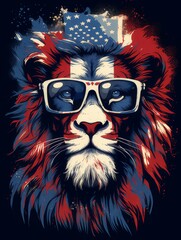Lion in Flag Shades