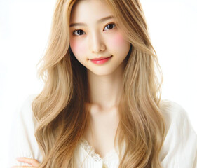 白いブラウスの美少女
