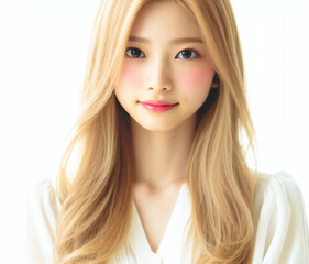 白いブラウスの美少女
