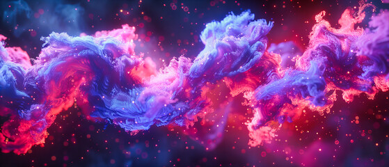 Ethereal Nebula in Deep Space, Colorful Universe Exploration, Abstract Astronomy and Science Concept