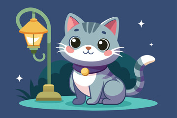 cute-cat-with-a-lamp e.eps