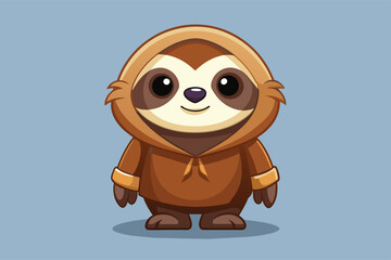 cute-sloth-character-with-a-brown-hoodie v.eps