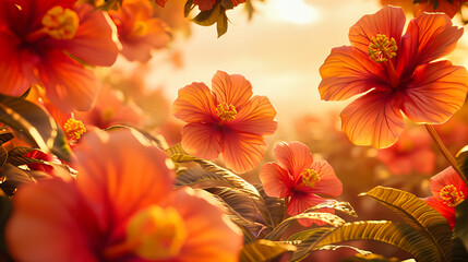 Exquisite Blossoms in Full Bloom, Radiant Colors and Delicate Petals, Close-Up View of Natures Springtime Splendor