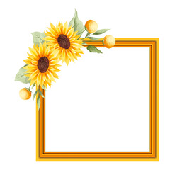 frame with sunflowers
