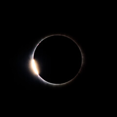 2024 Solar Eclipse Partial Phase in with High Detail of Prominences during Bailey's Beads and Diamond Ring Phase of Totality