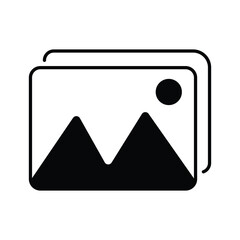 picture landscape icon symbol vector. on white background. gallery icon vector, silhouette of an image, Photo album icon. Vector illustration. Eps file 244.