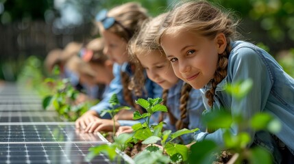 Children learning about renewable energy through a hands-on educational program