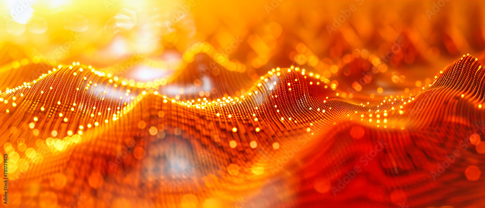 Poster futuristic digital network concept, abstract technological background with glowing connections, sci-
