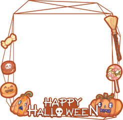 Halloween frame on transparent background.
