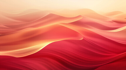 3D vector art background, waves of red hues with golden mist in the lowlands, sparks and highlights on the peaks