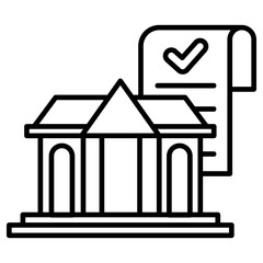 public administration icon, simple vector design - obrazy, fototapety, plakaty
