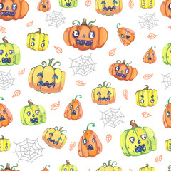 Fototapeta premium Halloween seamless pattern background.