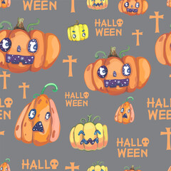 Halloween seamless pattern background.