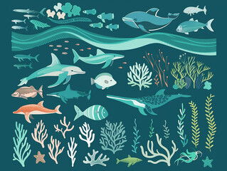 Illustrative pattern of ocean preservation