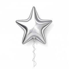 Silver-colored foil air star on a white background