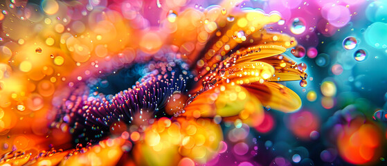 Glowing Abstract Background with Bokeh Lights, Festive Bright and Colorful Design, Fantasy Sparkle and Shine