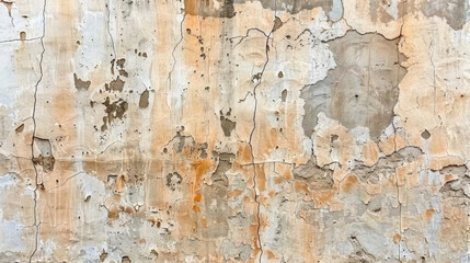 A wall with a lot of cracks and holes. The wall is made of concrete and has a rough texture
