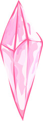 Pink crystal illustration on transparent background.
